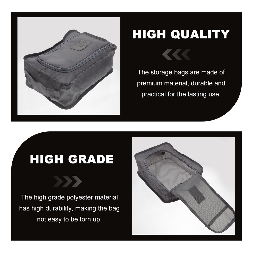 Set 3 Túi Đựng Giày Có Khóa Kéo Tiện Dụng Khi Đi Du Lịch