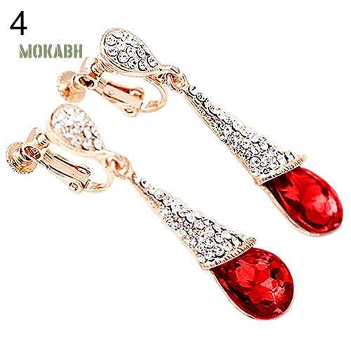 Bông Tai Đinh Tán Hình Giọt Nước Đính Đá Zircon Toàn Diện Cho Nữ