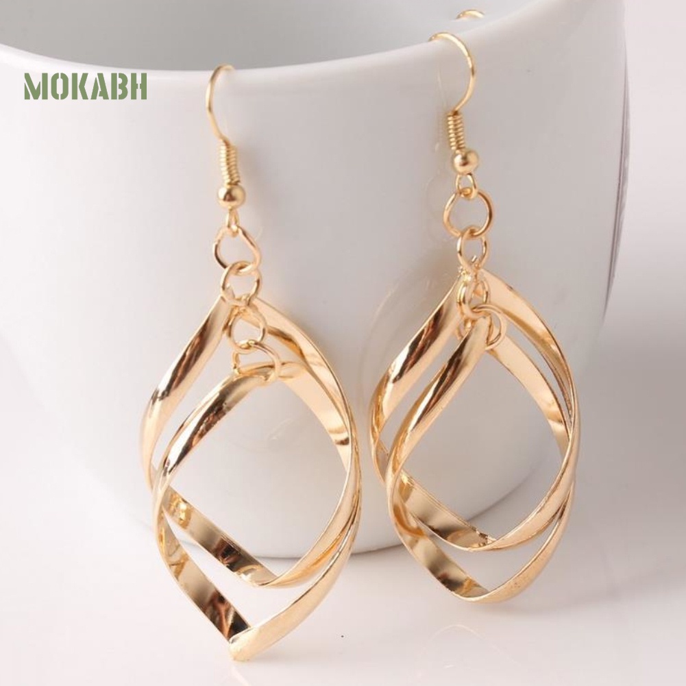 Bông Tai Hình Giọt Nước Dạng Xoắn Ốc Thanh Lịch Cho Nữ