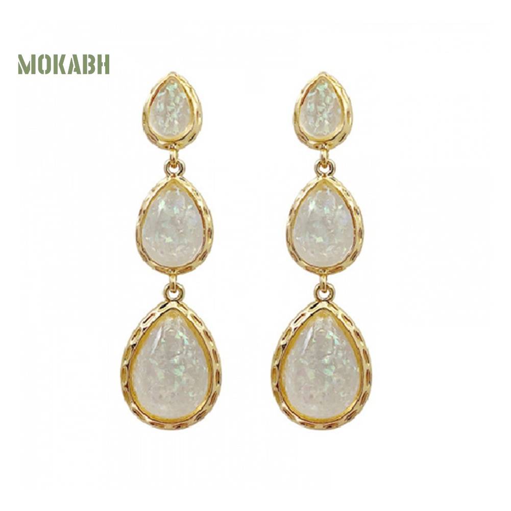 Bông Tai Dài Hình Giọt Nước Đính Đá Giả Thời Trang Dành Cho Nữ