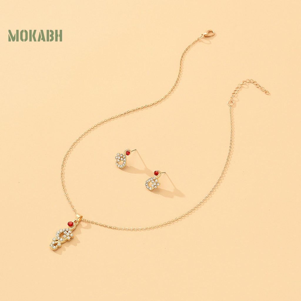 1 Bộ Vòng cổ + Bông Tai Hình Học Đính Đá Lấp Lánh Có Thể Điều Chỉnh Thời Trang Dành Cho Nữ