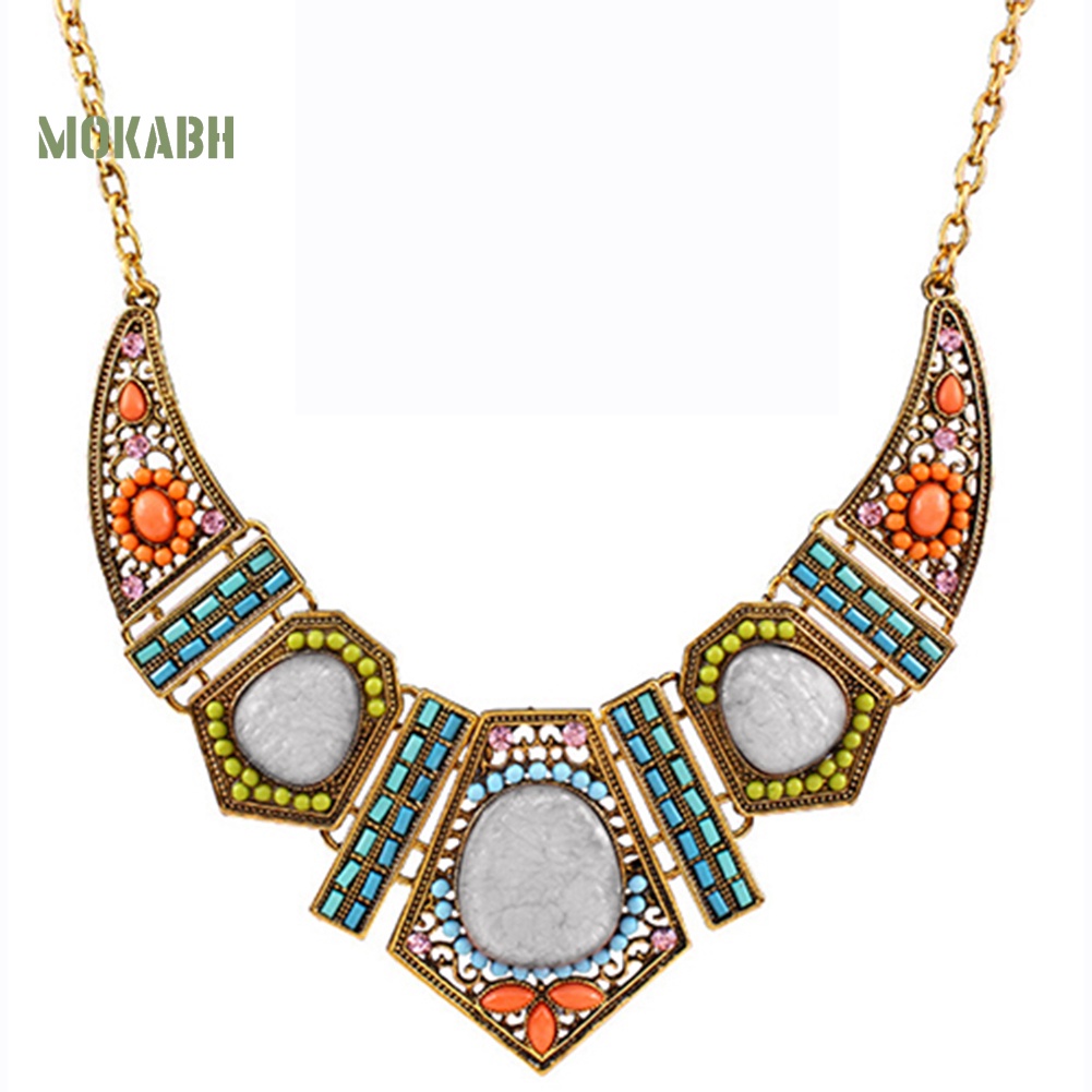 Bộ Trang Sức Vòng Cổ Choker + Bông Tai Nhiều Màu Phong Cách Boho Thời Trang Cho Nữ