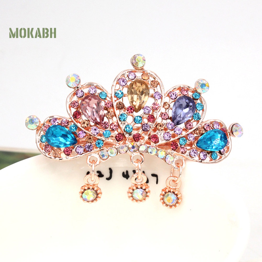 Kẹp Tóc Hình Bướm / Chim Công Đính Đá Thanh Lịch Cho Nữ