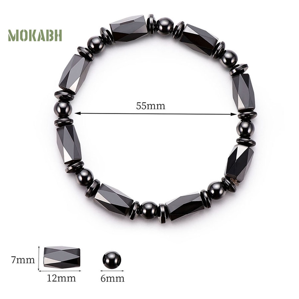 Vòng Tay Chuỗi Hạt Đá Hematite Nhân Tạo Thời Trang Cho Nam Và Nữ