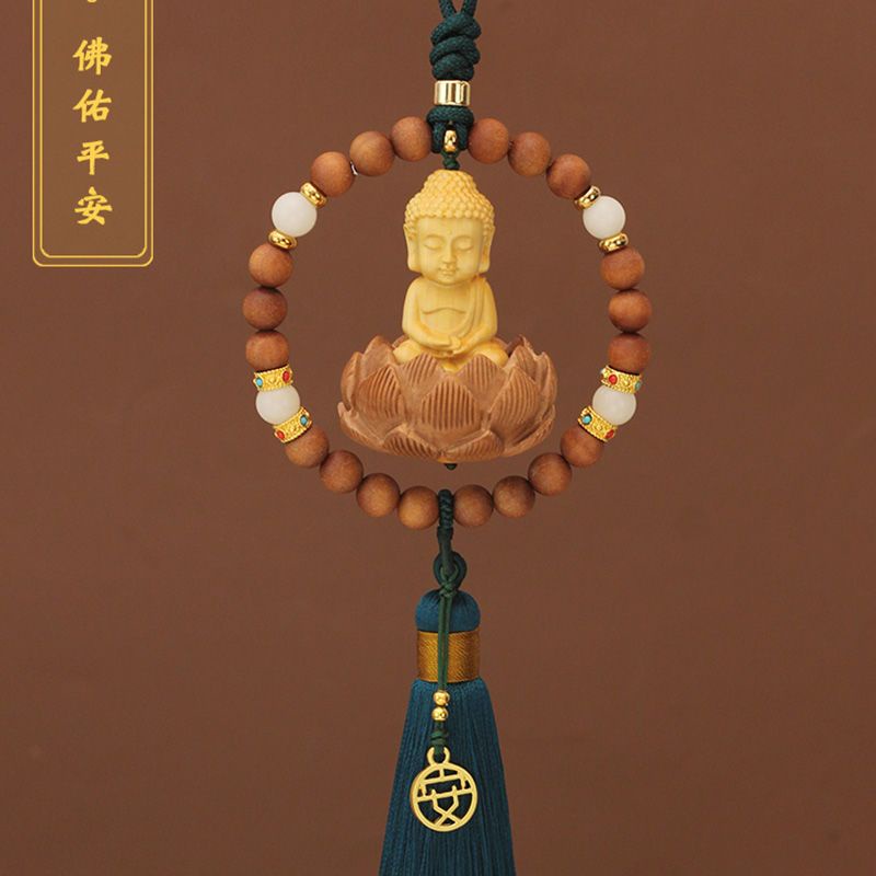 Mặt Dây Chuyền Gỗ Đào Phật Giáo Cao Cấp Treo Kính Chiếu Hậu Xe Hơi Trang Trí Nội Thất Cho Nam Và Nữ