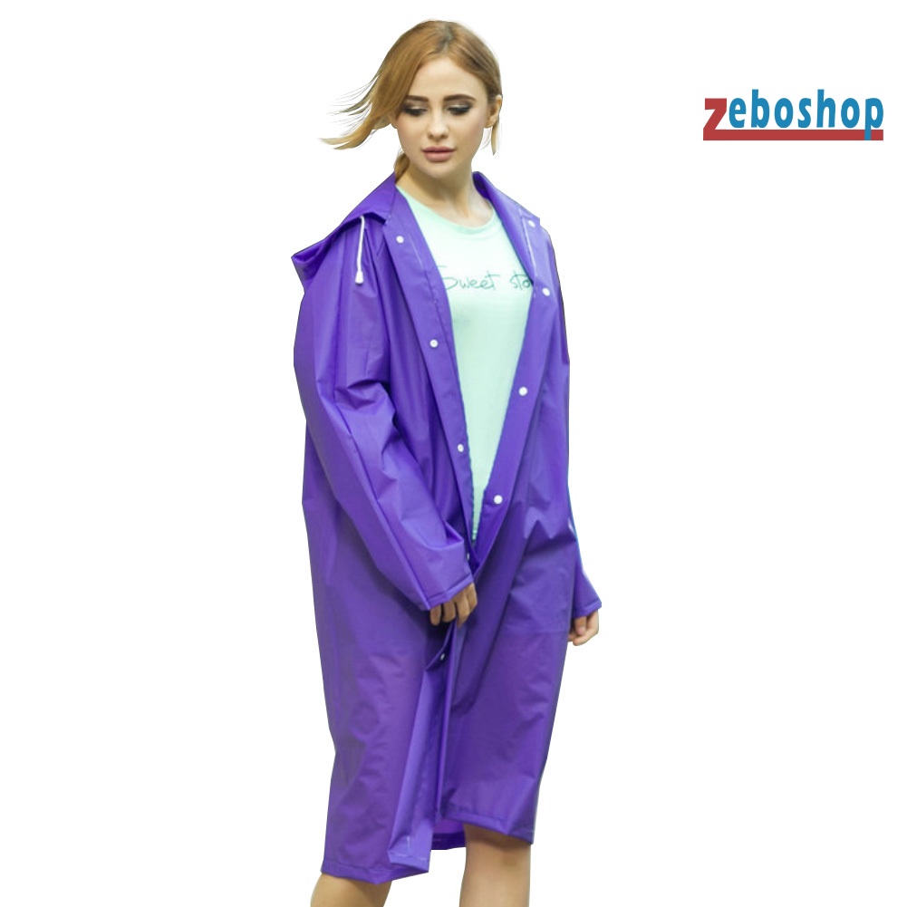 Áo Mưa Trong Suốt Bằng EVA Có Mũ Trùm Tiện Dụng Cho Nữ