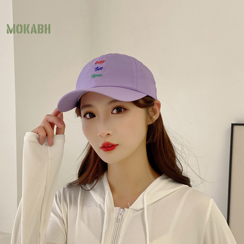 Mũ Lưỡi Trai Màu Trơn Thêu Chữ Cá Tính Hợp Thời Trang Cho Nữ