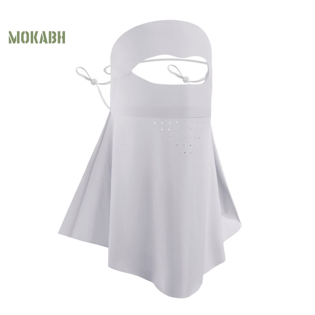 [Mok Abh] Khăn Choàng Cổ Che Mặt Chống Nắng Chống Bụi Chống Tia UV Bằng Lụa Lạnh Có Dây Buộc Tai Có Thể Điều Chỉnh Dành Cho Nữ Đi Xe Đạp