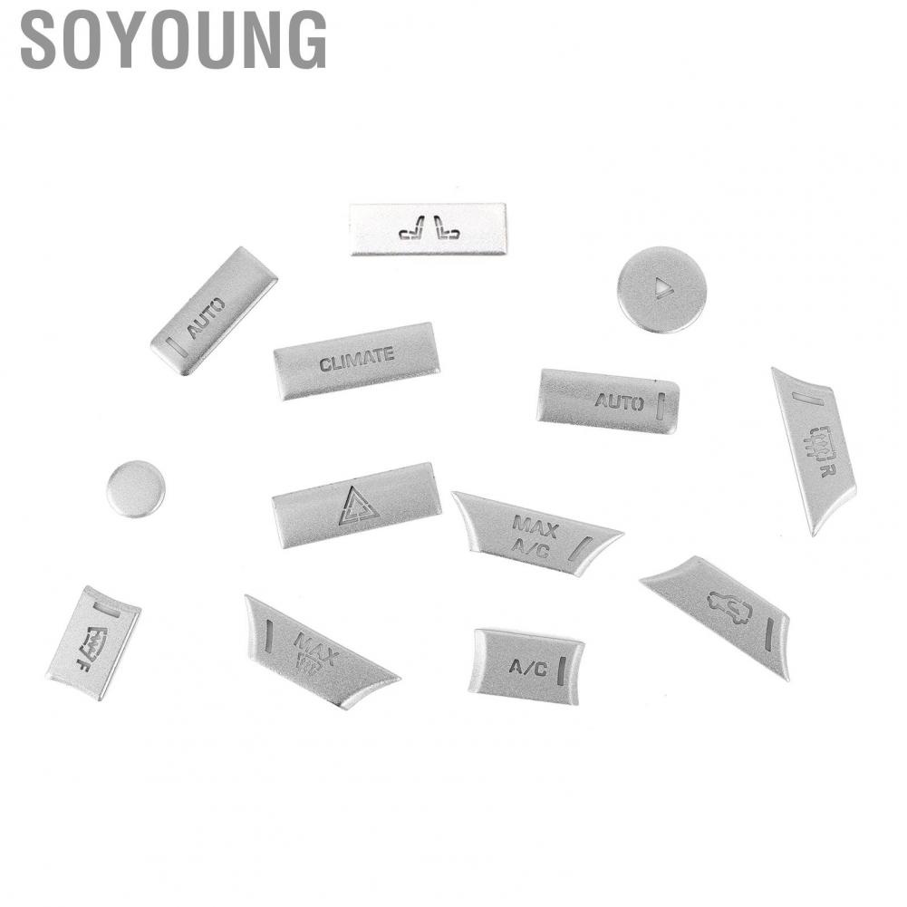 Soyoung 13Pcs Silver AC Button  Air Condition Control Cover Trim Fit for Range Rover Sport 2014 2015 2016 2017 Car Interior