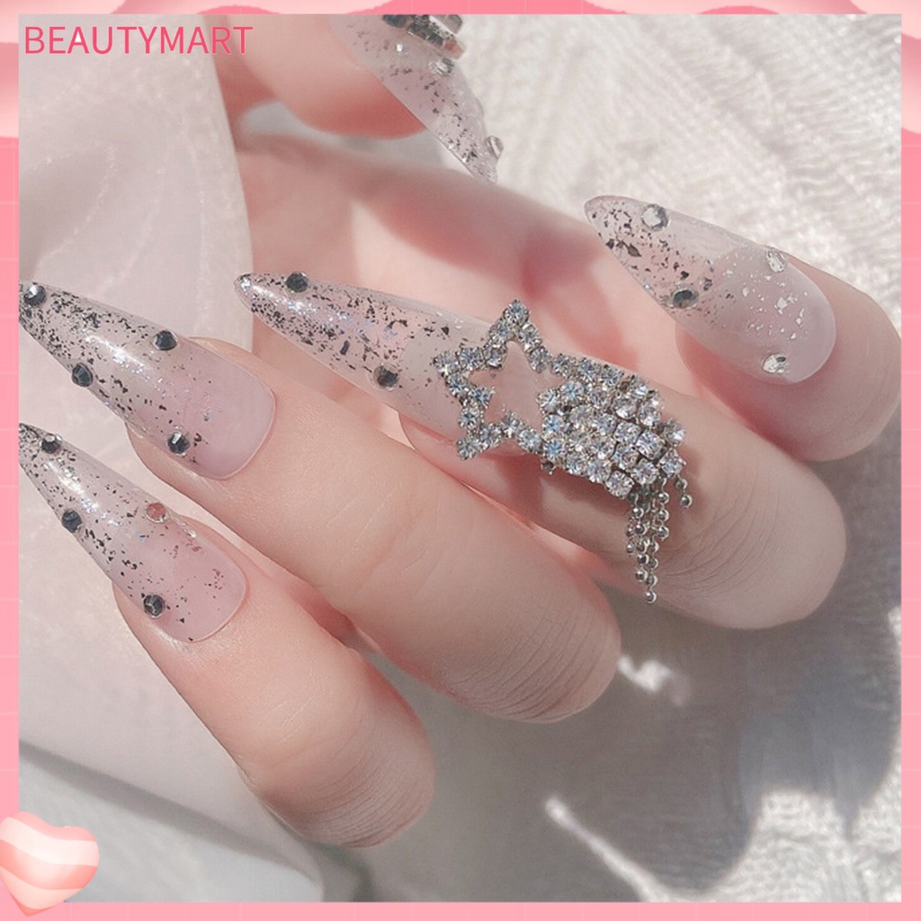 Dây Chuỗi Tua Rua Đính Đá 3D Không Phai Màu Trang Trí Móng Tay