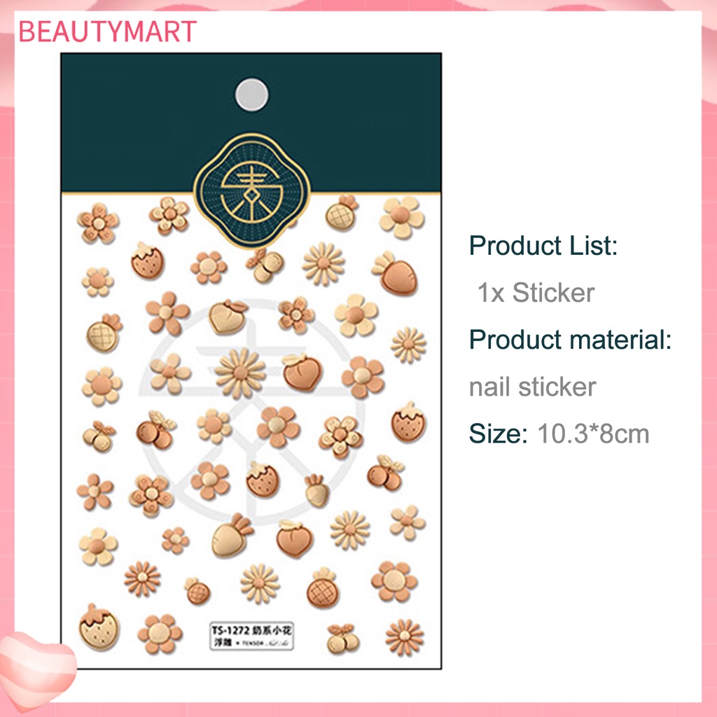 Miếng Dán Trang Trí Móng Tay Tự Dính Chống Thấm Nước Siêu Mỏng Họa Tiết Hoa Tinh Tế