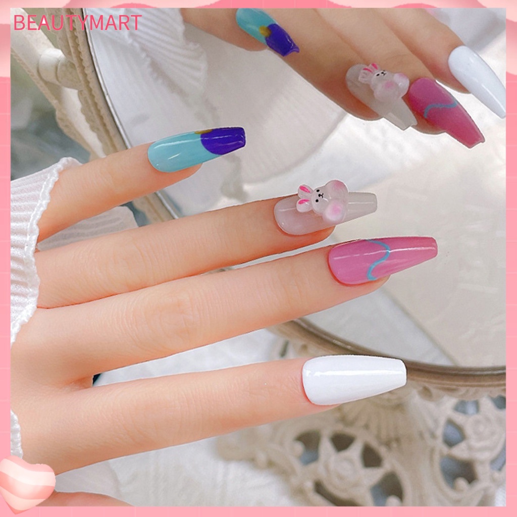 Bộ 10 Phụ Kiện Trang Trí Móng Tay Nghệ Thuật Hình Động Vật Hoạt Hình Ba Chiều Bằng Nhựa Resin