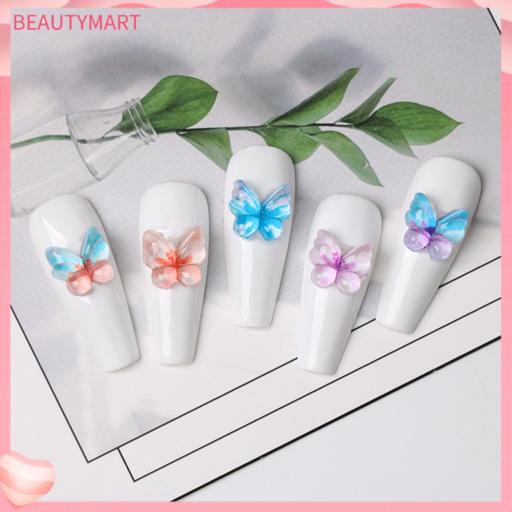 1 Túi Phụ Kiện Trang Trí Móng Tay Hình Bướm Nhiều Màu Sắc Dễ Thương Cho Nữ