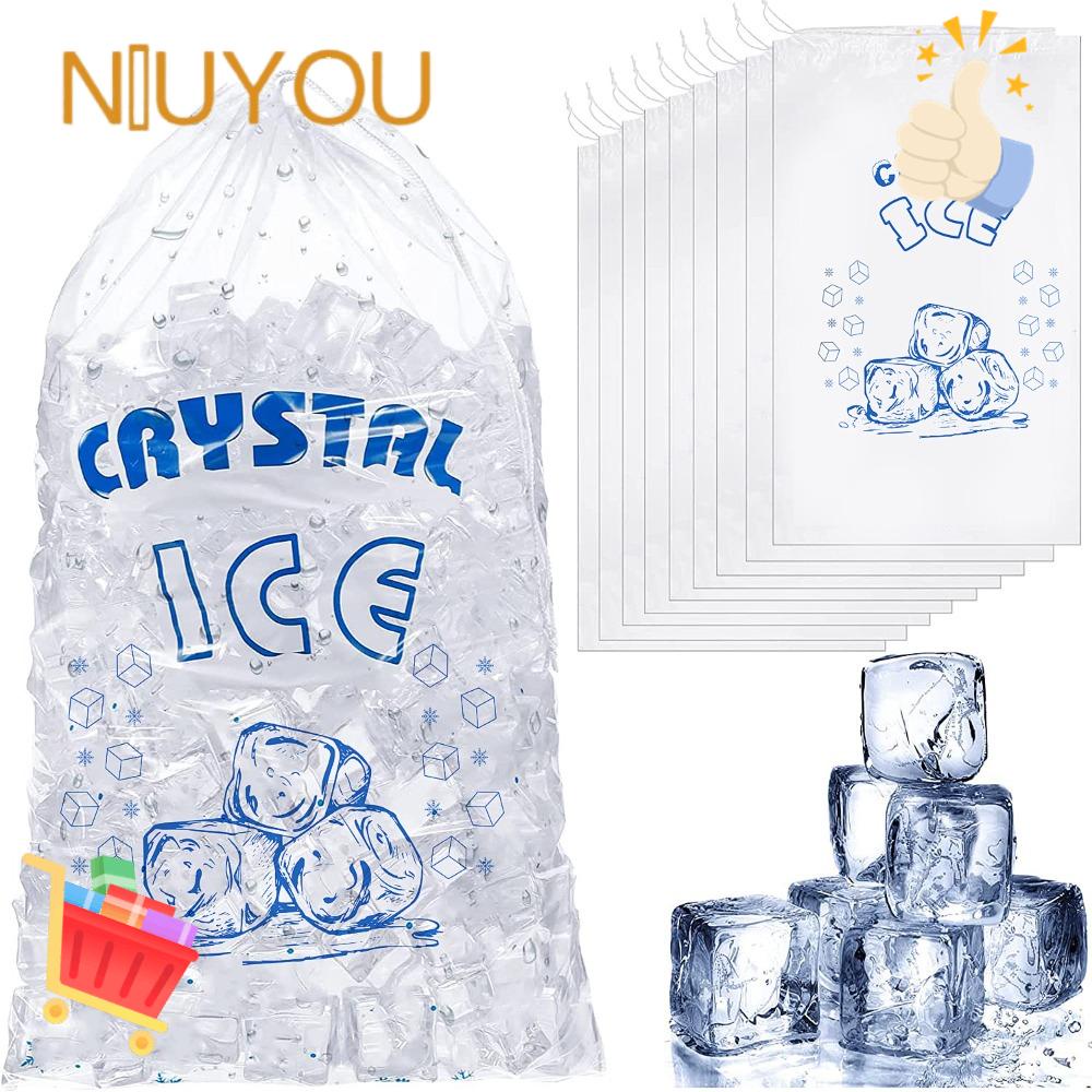Set 100 Túi Làm Đá 10 Pounds 20X12 inch Có Dây Rút Siêu Bền Tiện Dụng