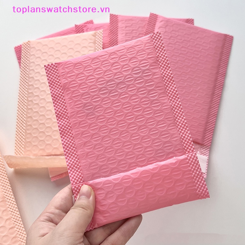 Toplanswatchstore Set 10 Túi Bong Bóng Màu Hồng / Tím / Hồng Tự Dính Để Gửi Hàng Chuyển Phát Nhanh