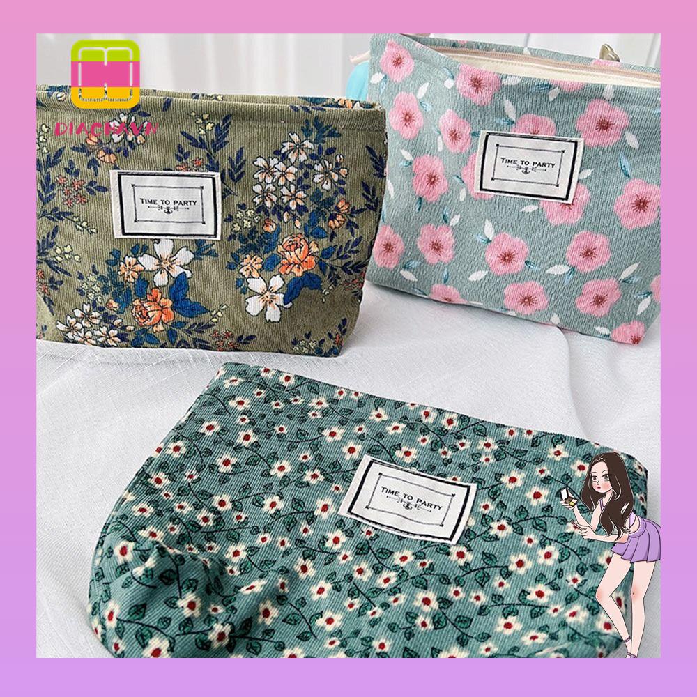 Túi Đựng Mỹ Phẩm Cỡ Lớn Họa Tiết Hoa Xinh Xắn Cho Nữ