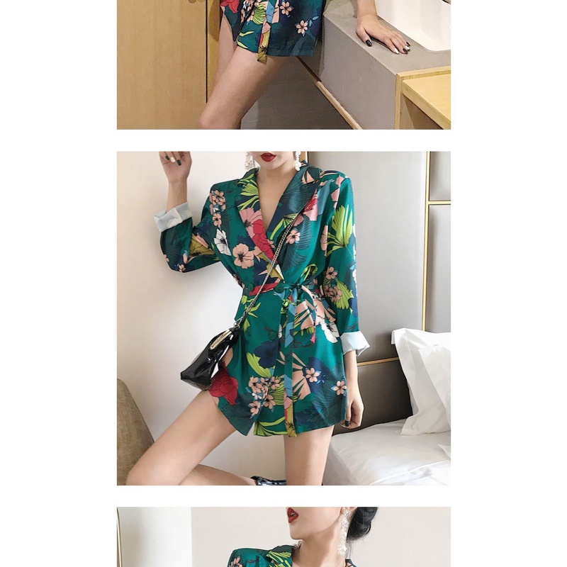 Áo Khoác Nữ Dáng Dài In Họa Tiết Phong Cách Hong Kong Thời Trang Mùa Thu 2018 Mới