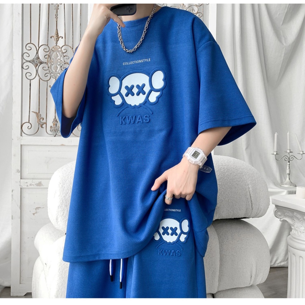 Bộ Đồ Thể Thao Ngắn Tay Dáng Rộng Cỡ Lớn Thời Trang Mùa Hè Trẻ Trung Giản Dị Dành Cho Nam