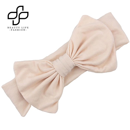 Băng Đô Nơ Co Giãn Màu Kẹo Trơn Dễ Thương Cho Bé Gái