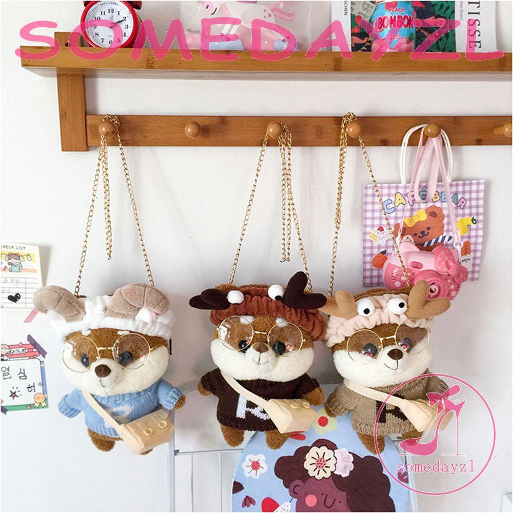 Túi Đeo Vai Hình Chú Chó Shiba Inu Nhồi Bông Dễ Thương Cho Bé Gái