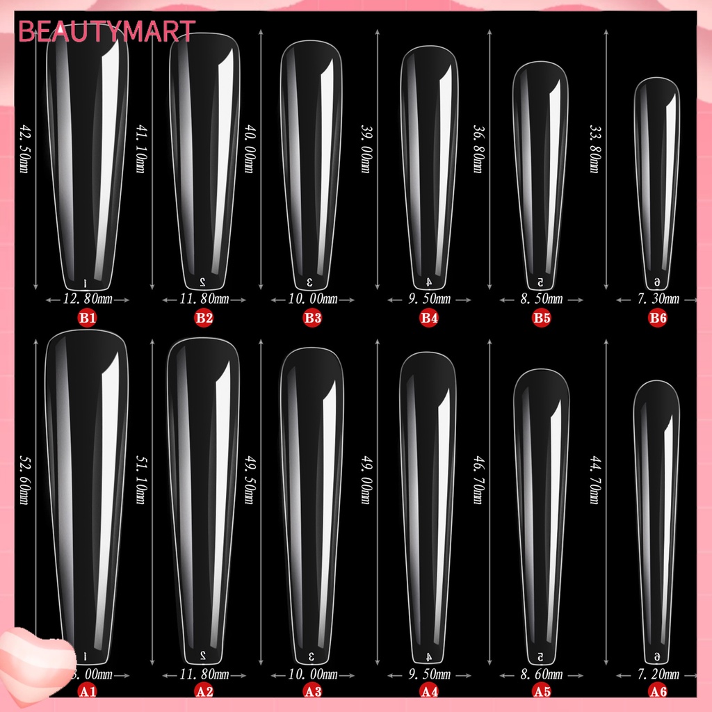 Bộ 600 Móng Tay Giả Nối Dài Che Phủ Toàn Diện Chống Vỡ Lâu Trôi DIY