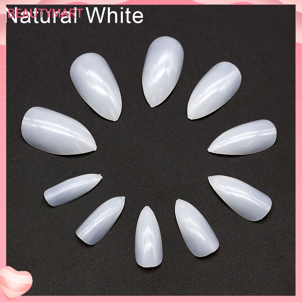 Bộ 500 Móng Tay Giả Hình Oval Đầu Nhọn Bằng Acrylic Toàn Diện DIY
