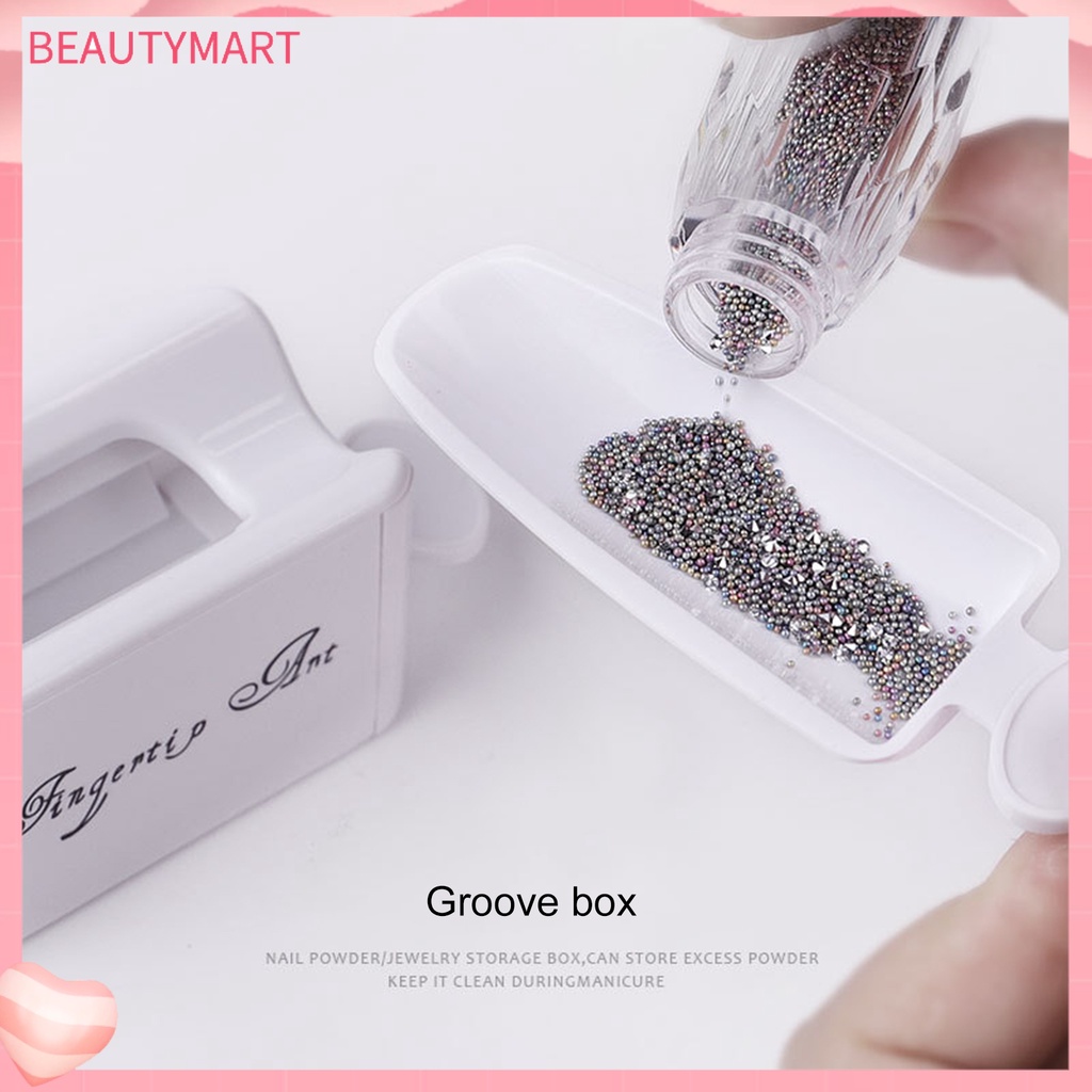 Hộp Đựng Bột Nhúng Trang Trí Móng Tay Hai Ngăn Tiện Dụng