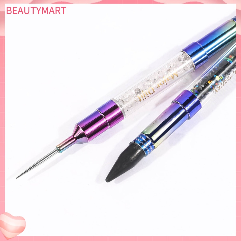 Bút Trang Trí Móng Tay Hai Đầu Bằng Acrylic Mạ Điện Nhiều Màu Sắc Dành Cho Nữ