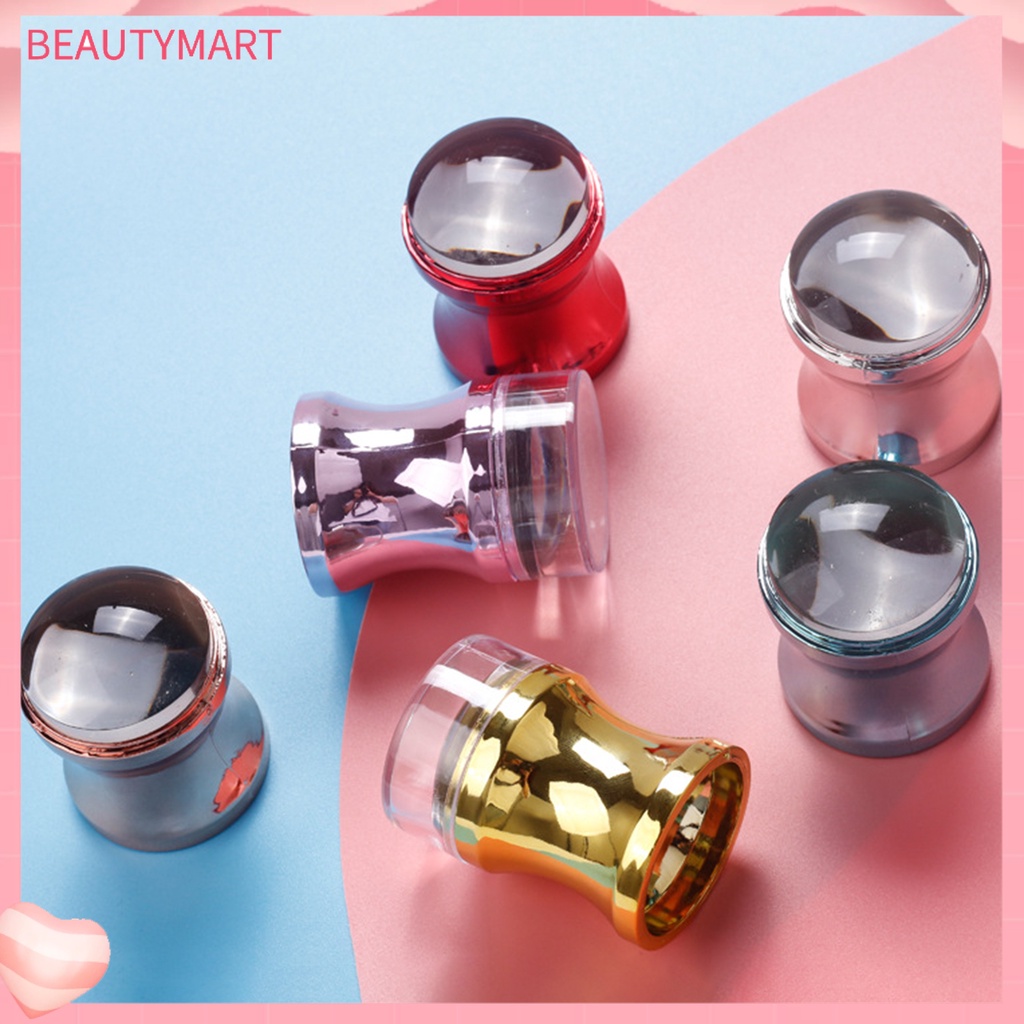 1 Bộ Dụng Cụ In Hình Móng Tay Bằng Silicone Kèm Nắp Đậy Dành Cho Salon Làm Móng