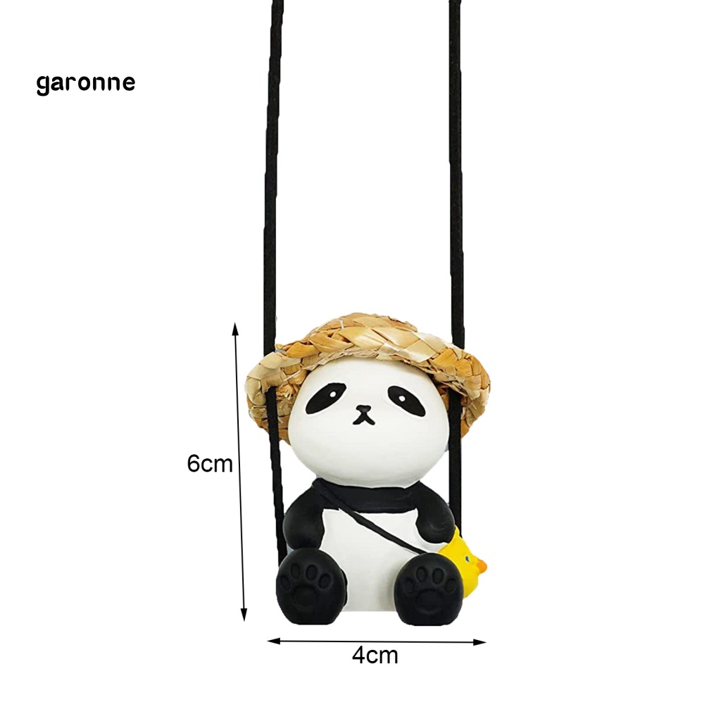 Dây Treo Kính Chiếu Hậu Hình Gấu Trúc Màu Sắc Tương Phản Trang Trí Nội Thất Xe Hơi