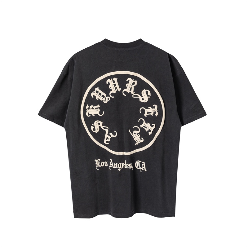 As-ky &amp; ur-se-Ll88- 22FW Áo Tay Ngắn In Nổi Phong Cách Gothic