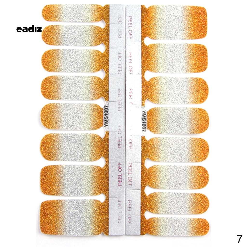 Miếng Dán Trang Trí Móng Tay Toàn Diện Màu Gradient Lấp Lánh