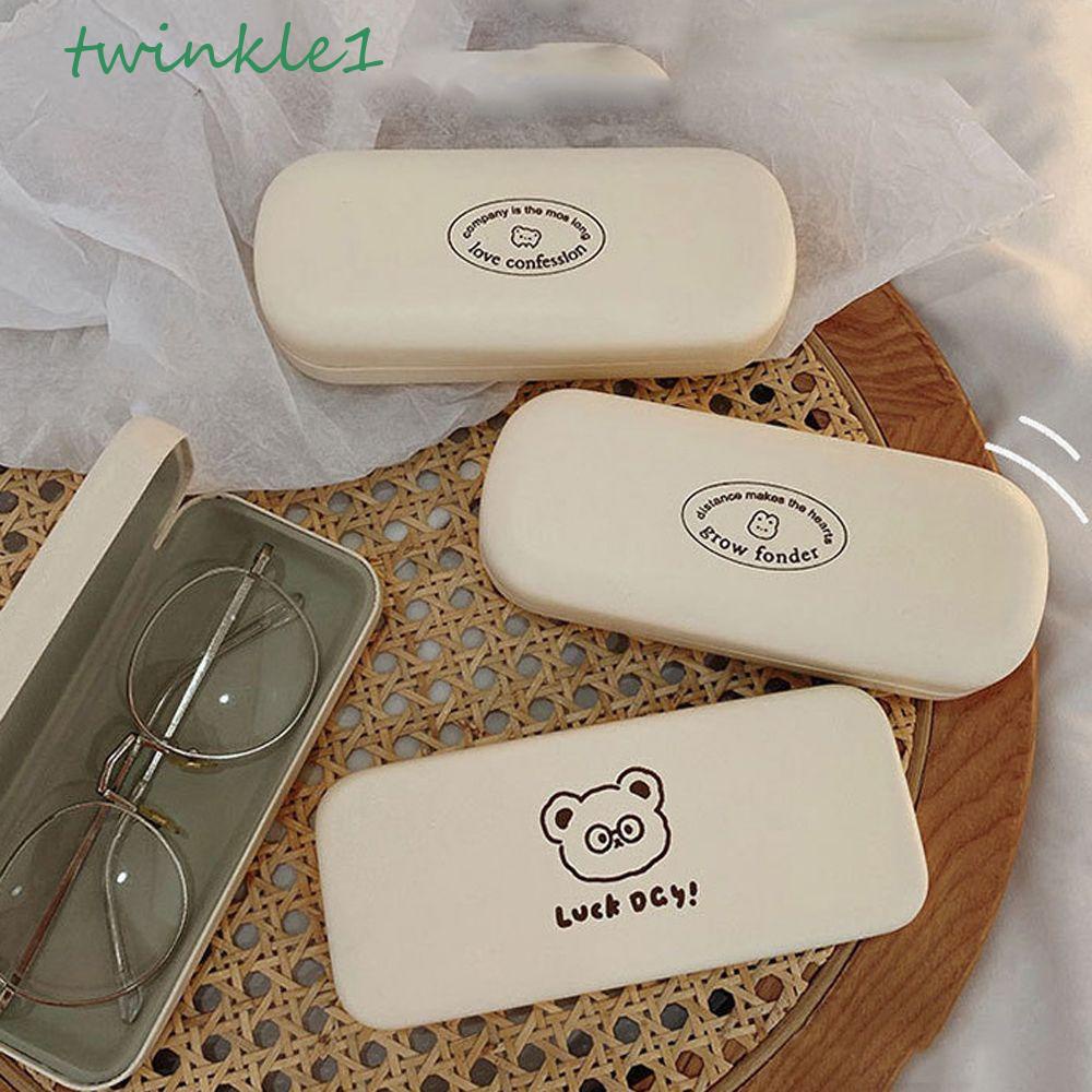 Hộp Đựng Kính Mát Bằng Da PU Họa Tiết Gấu / Thỏ Lấp Lánh Nhỏ Gọn Phong Cách Nhật Bản Ốp