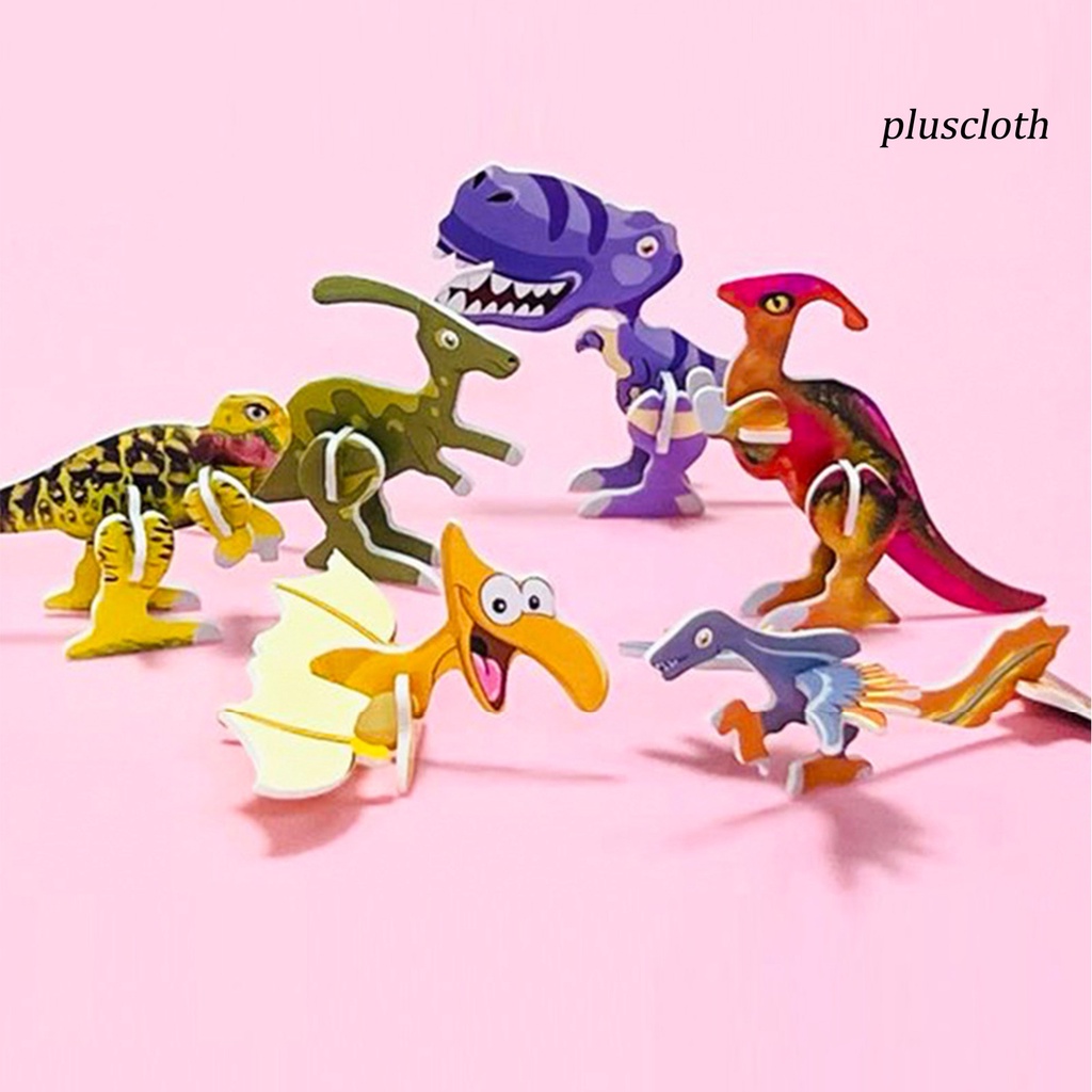 Bộ 10 Miếng Xếp Hình Khủng Long 3D Bằng Giấy Ba Chiều Dễ Thương Quyến Rũ Cải Thiện Khả Năng Rảnh Tay