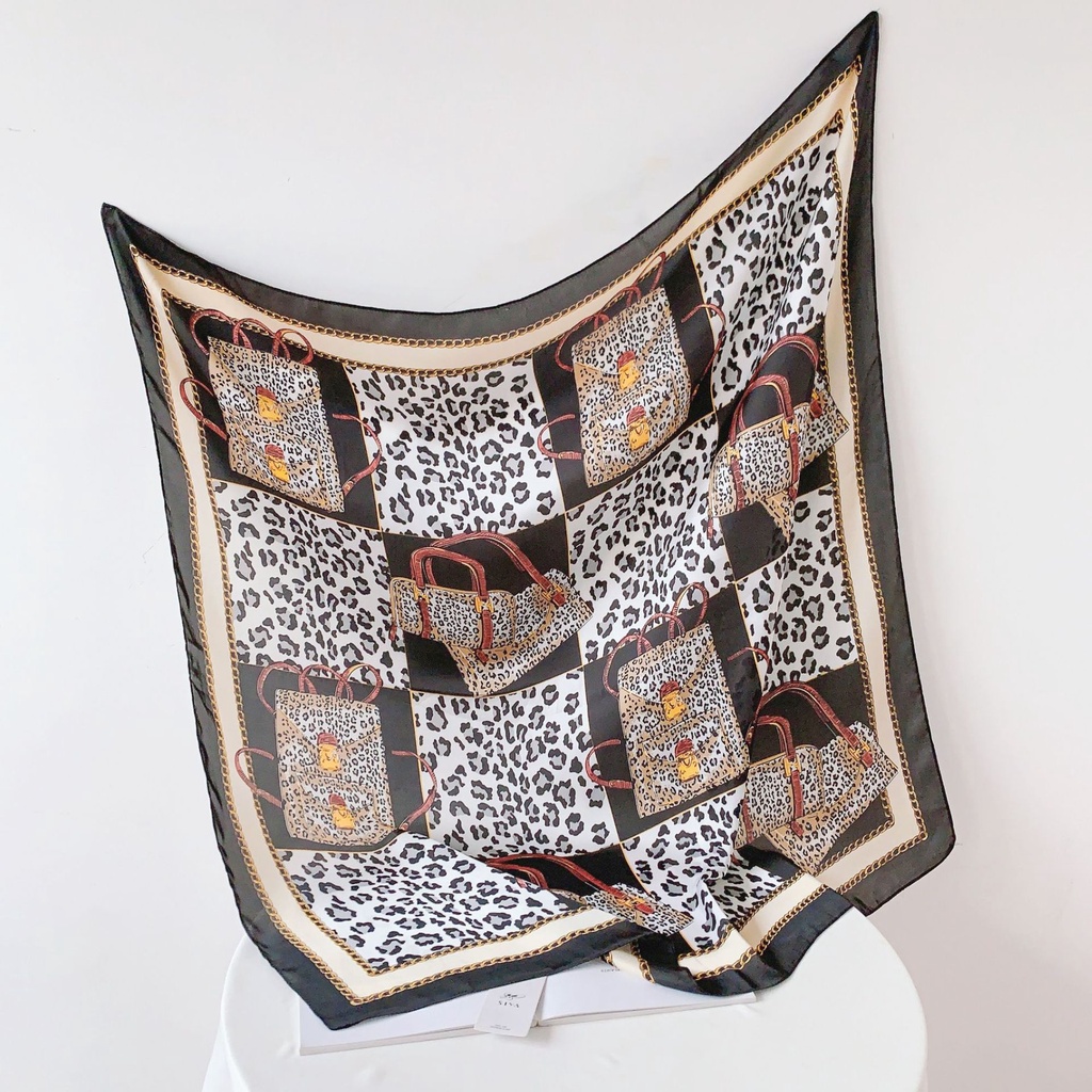 Khăn Quàng Cổ Lụa Mỏng Dáng Vuông Nhỏ 90 * 90cm Phong Cách Âu Mỹ Thời Trang Xuân Hè Cho Nữ