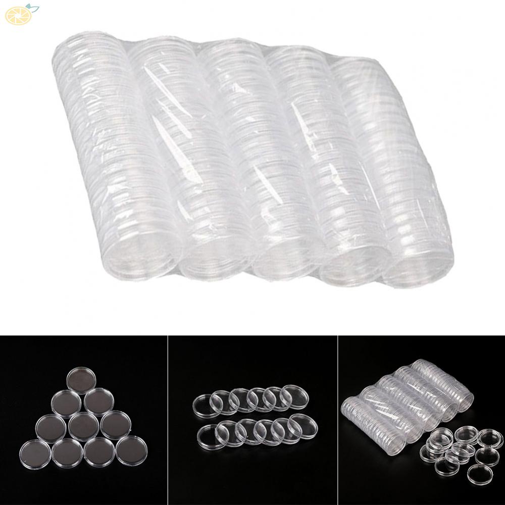 【VARSTR】Coin Capsules Coin Collection Coin Storage Box Plastic Rimless High Quality