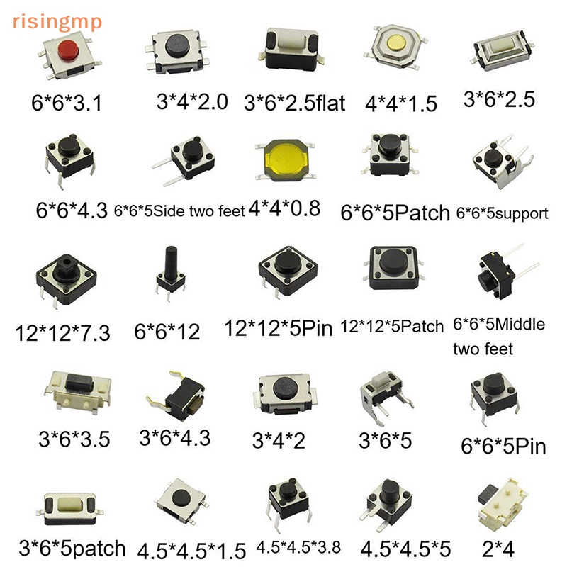 Set 250 Công Tắc Nút Nhấn SMD 25 Kiểu Chuyên Dụng