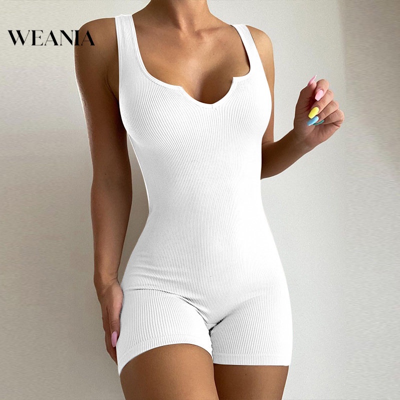 Bộ Áo Liền Quần Yoga Hai Dây Màu Sắc Đơn Giản Cho Nữ