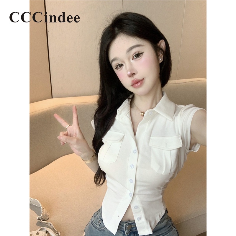 Áo Thun Polo Tay Ngắn Màu Trơn Dáng Ôm Thời Trang 2023 Dành Cho Bạn Nữ