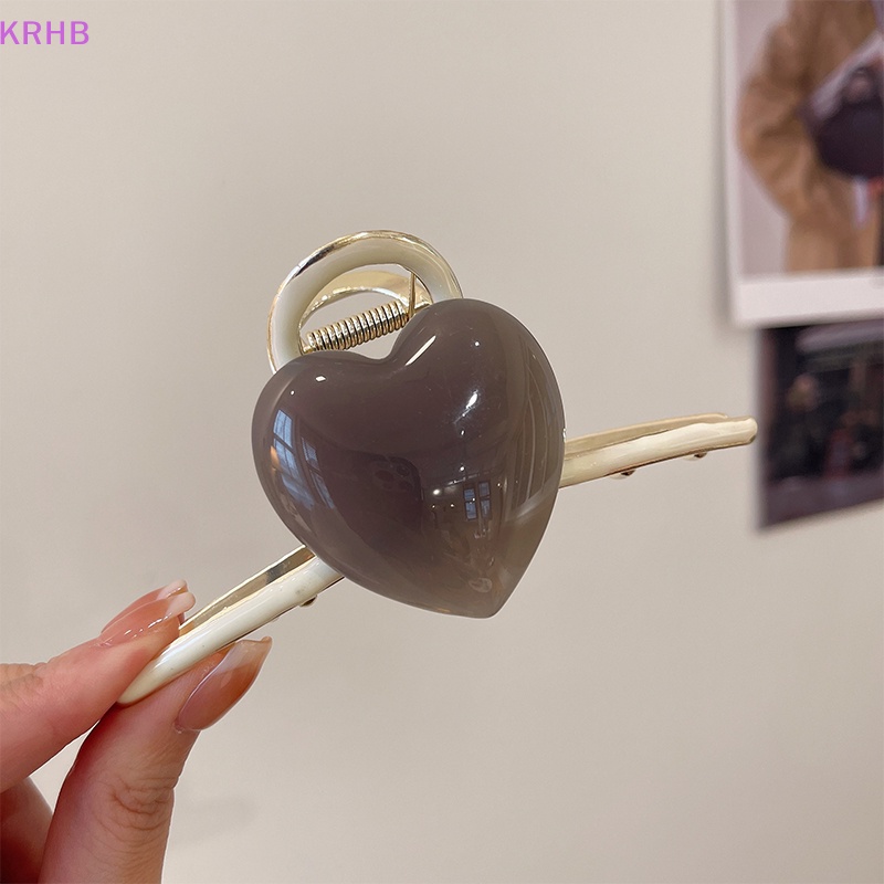 Kẹp Tóc Càng Cua Hình Trái Tim Ngọt Ngào Kích Thước Lớn Cho Nữ Mới