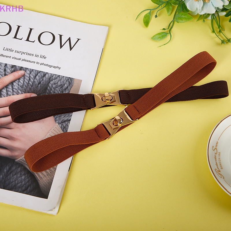 Thắt Lưng Co Giãn Khóa Kim Loại Thời Trang Dành Cho Nữ Mới