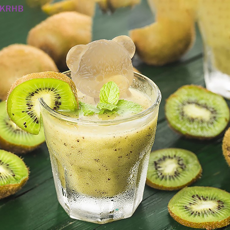 Khuôn Silicon Làm Đá / Xà Phòng Hình Gấu Cười 3D Diy Mới