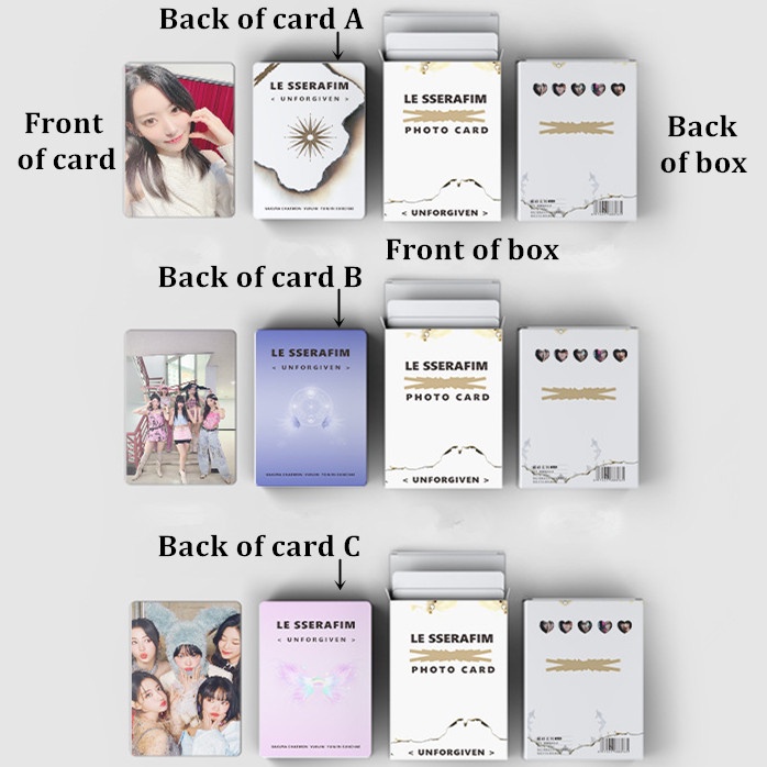 Hộp 50 Ảnh Lomo Card Lesserafim Nhóm Nhạc Kpop