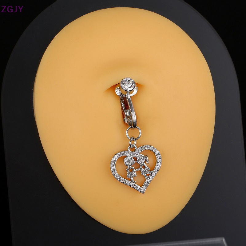 Khuyên Rốn Hình Trái Tim Đính Đá Nhân Tạo Thời Trang Mới