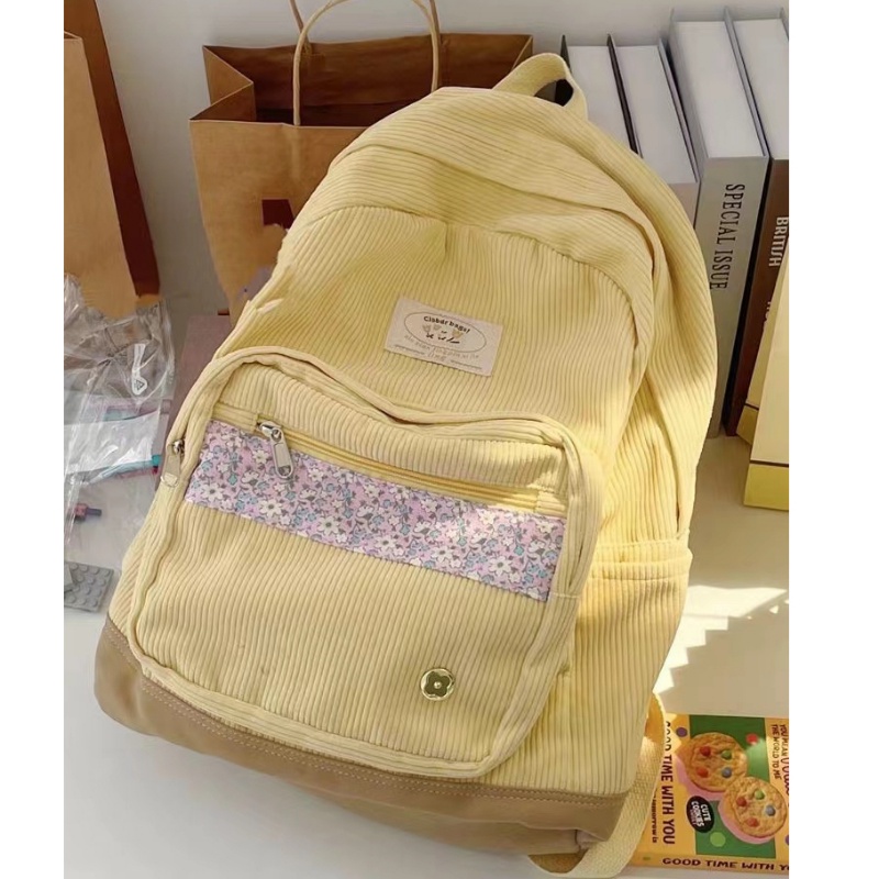 Ba Lô Đi Học Màu Trơn Phong Cách Hàn Quốc Dễ Thương Cho Nữ