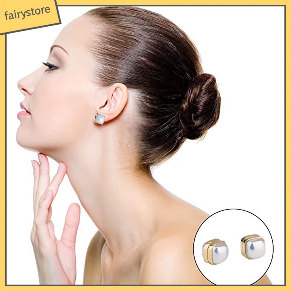 Set 1 / 2 Đôi Bông Tai Kẹp Đính Đá / Ngọc Trai / Vuông / Trái Tim Thời Trang Cho Nữ