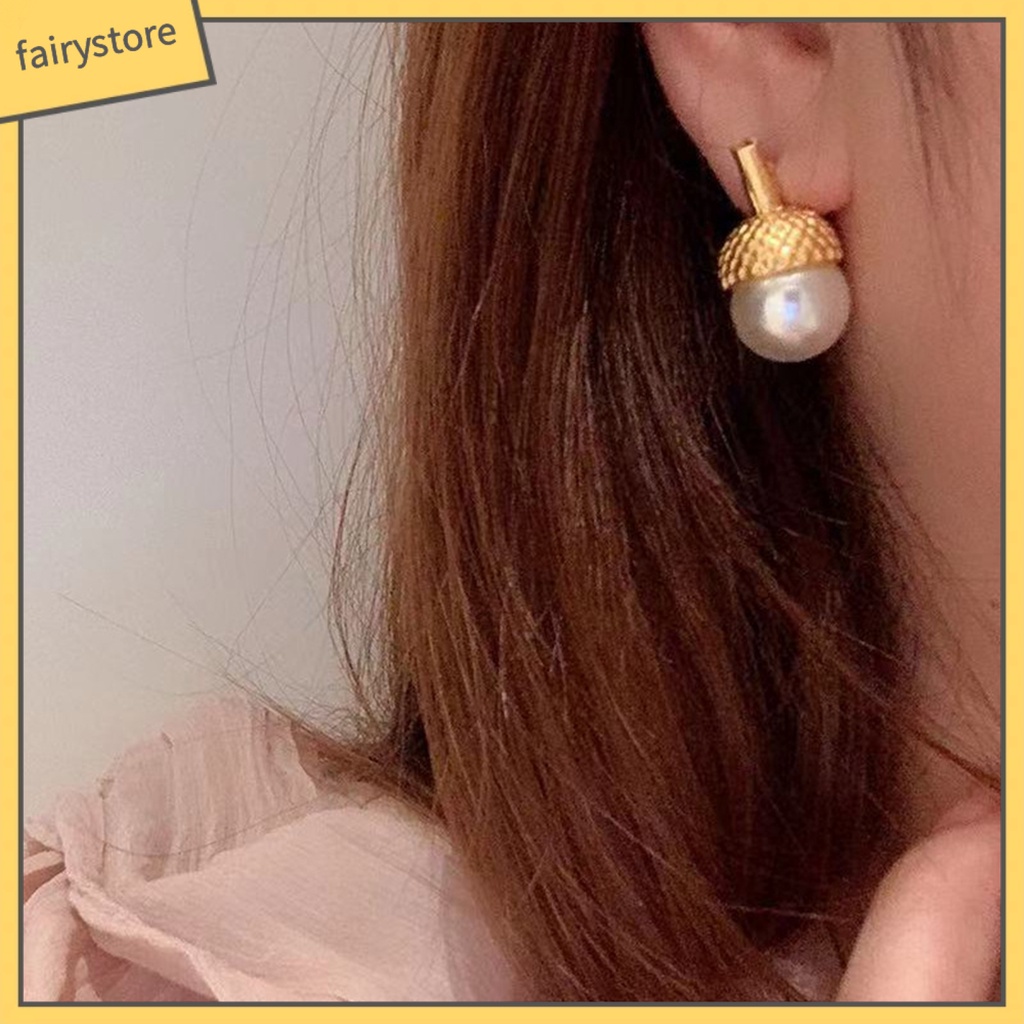 1 Đôi Bông Tai Hình Học Đính Ngọc Trai Giả Độ Bóng Cao Chống Mòn Không Gây Dị Ứng Thời Trang Cho Nữ