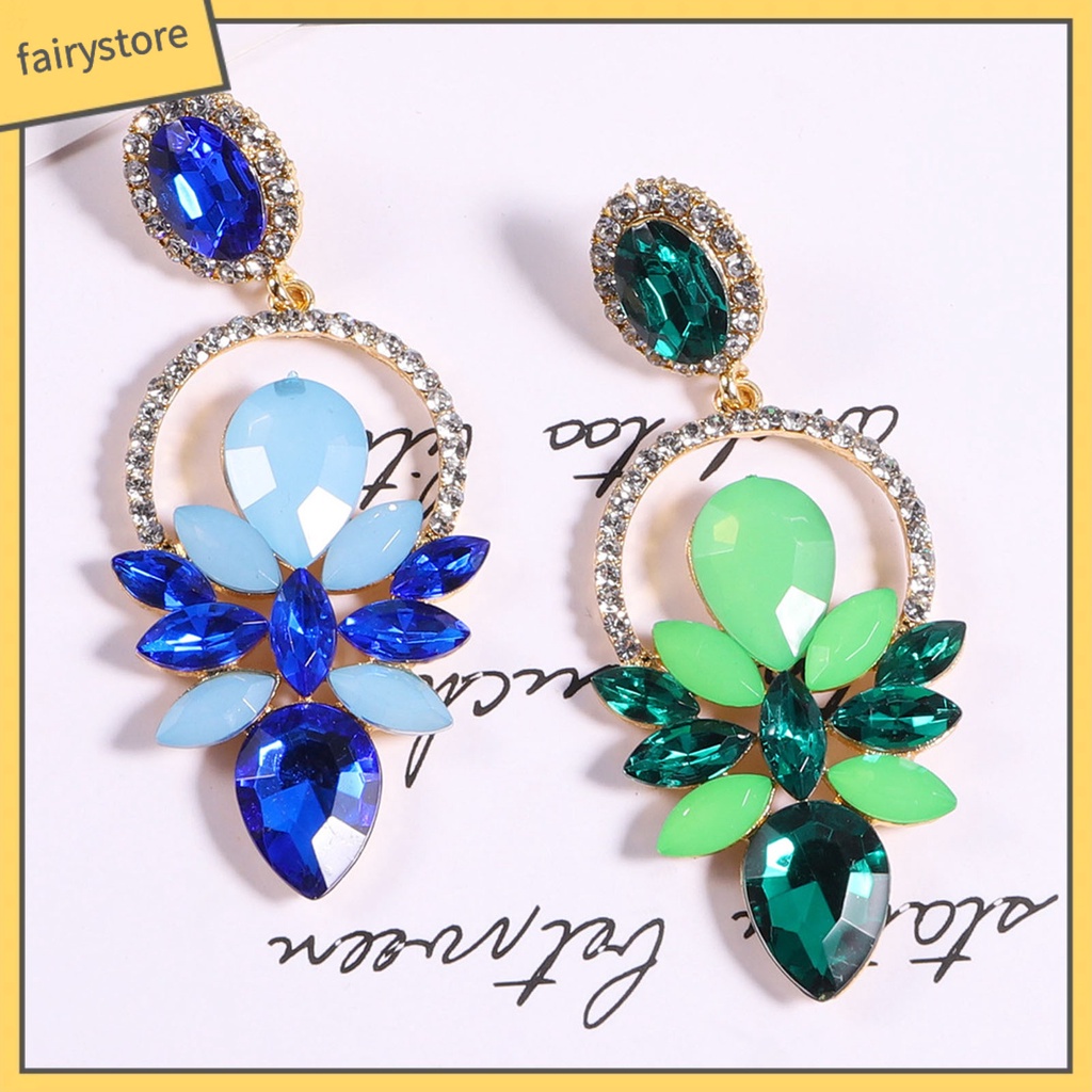 1 Đôi Bông Tai Hình Giọt Nước Đính Đá Lấp Lánh Dành Cho Nữ