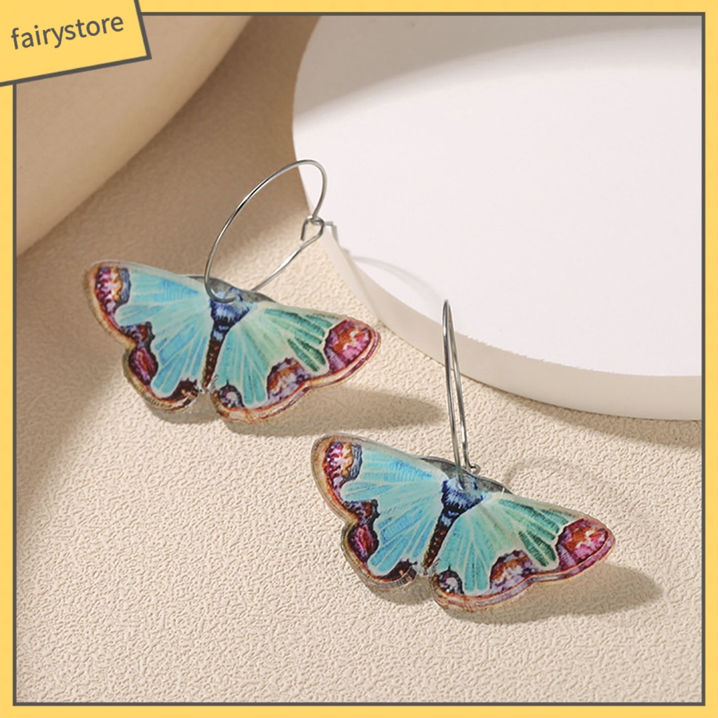 1 Đôi Bông Tai Hình Bướm Bằng Acrylic Phong Cách Cổ Điển Thời Trang