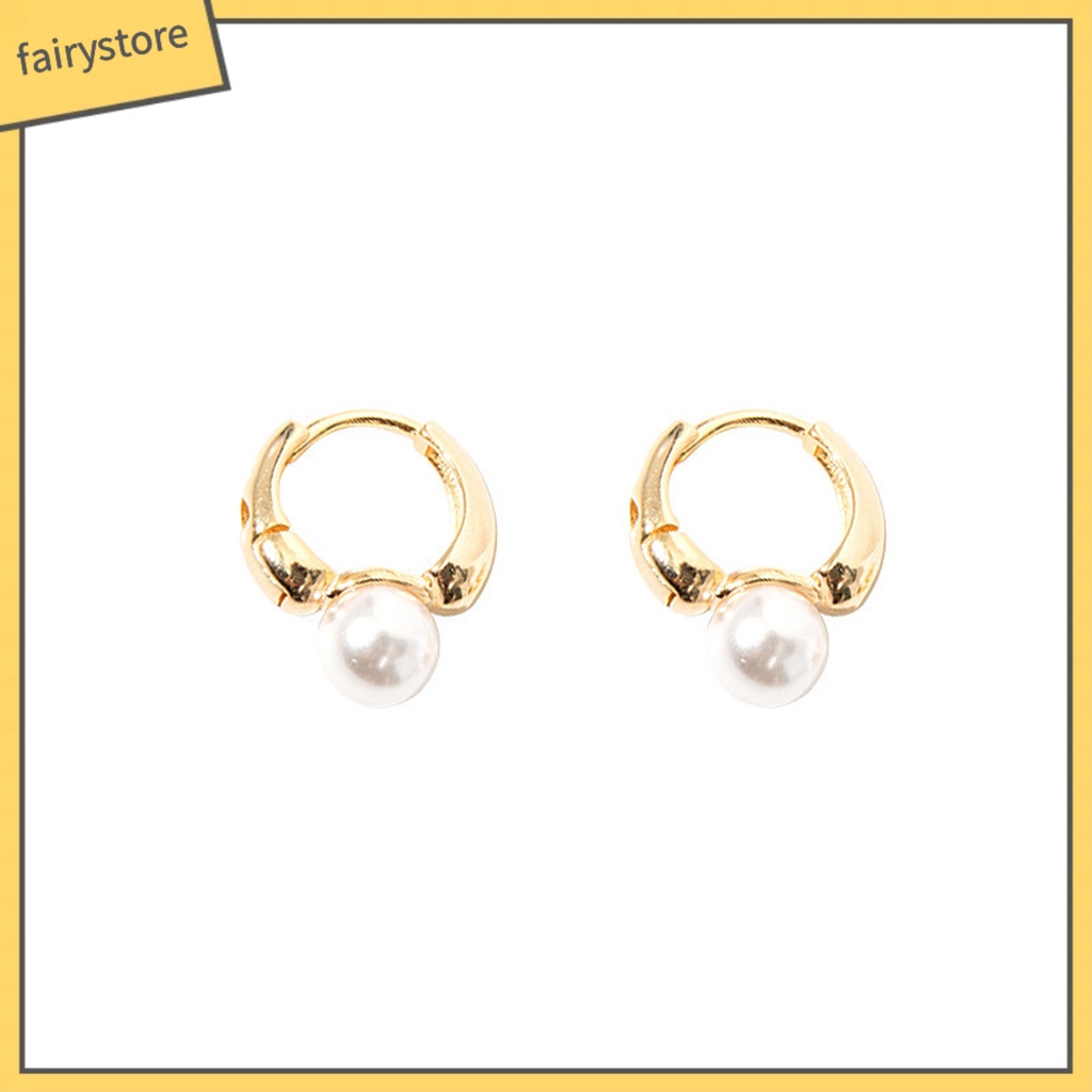 1 Đôi Bông Tai Hình Giọt Nước Đính Ngọc Trai Giả Phong Cách Retro